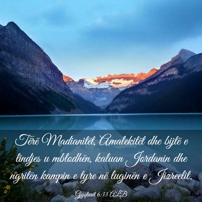 Picture 03 - Gjyqtarët 6:33 ALB - Tërë Madianitët, Amalekitët dhe bijtë e - Bible Verse Picture