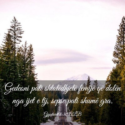 Picture 03 - Gjyqtarët 8:30 ALB - Gedeoni pati shtatëdhjetë fëmijë që dolën - Bible Verse Picture