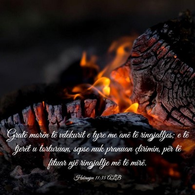 Picture 03 - Hebrenjve 11:35 ALB - Gratë morën të vdekurit e tyre me anë të - Bible Verse Picture