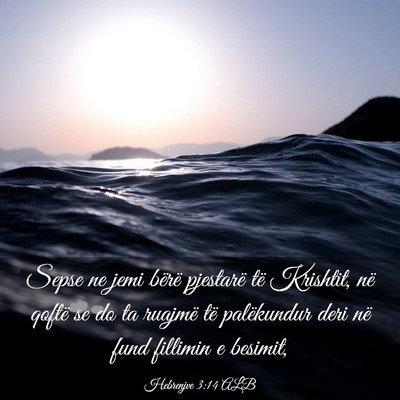 Picture 03 - Hebrenjve 3:14 ALB - Sepse ne jemi bërë pjestarë të Krishtit, në - Bible Verse Picture