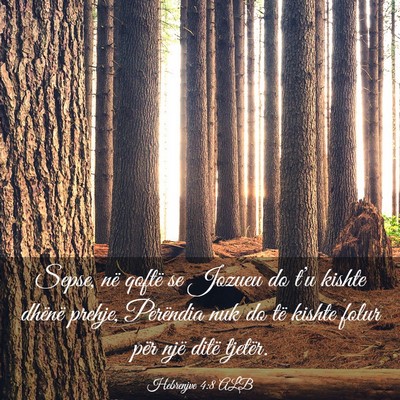Picture 03 - Hebrenjve 4:8 ALB - Sepse, në qoftë se Jozueu do t’u kishte - Bible Verse Picture