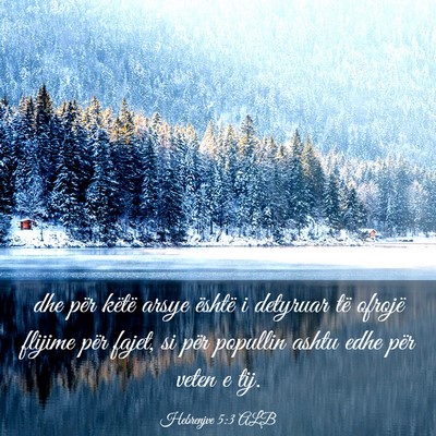 Picture 03 - Hebrenjve 5:3 ALB - dhe për këtë arsye është i detyruar të - Bible Verse Picture