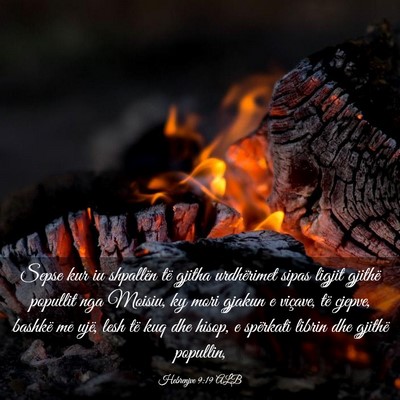 Picture 03 - Hebrenjve 9:19 ALB - Sepse kur iu shpallën të gjitha urdhërimet - Bible Verse Picture