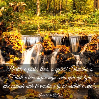 Picture 03 - Isaia 14:31 ALB - Bërtit, o portë, thirr, o qytet! Shkrihu, o - Bible Verse Picture