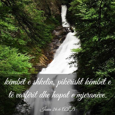 Picture 03 - Isaia 26:6 ALB - këmbët e shkelin, pikërisht këmbët e të - Bible Verse Picture