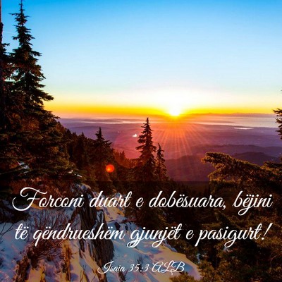 Picture 03 - Isaia 35:3 ALB - Forconi duart e dobësuara, bëjini të - Bible Verse Picture