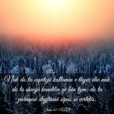 Picture 03 - Isaia 42:3 ALB - Nuk do ta copëtojë kallamin e thyer dhe nuk do - Bible Verse Picture