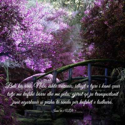 Picture 03 - Isaia 46:1 ALB - Beli ka rënë, Nebo është rrëzuar; idhujt e - Bible Verse Picture