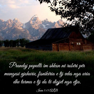Picture 03 - Isaia 5:13 ALB - Prandaj populli im shkon në robëri për - Bible Verse Picture