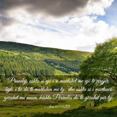 Picture 03 - Isaia 62:5 ALB - Prandaj, ashtu si një i ri martohet me një të - Bible Verse Picture