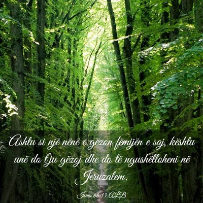 Picture 03 - Isaia 66:13 ALB - Ashtu si një nënë e gëzon fëmijën e saj, - Bible Verse Picture