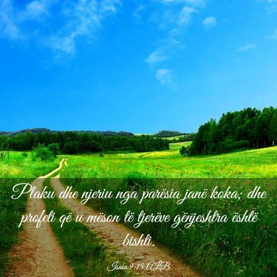 Picture 03 - Isaia 9:15 ALB - Plaku dhe njeriu nga parësia janë koka; dhe - Bible Verse Picture