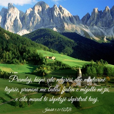 Picture 03 - Jakobit 1:21 ALB - Prandaj, hiqni çdo ndyrësi dhe mbeturinë - Bible Verse Picture