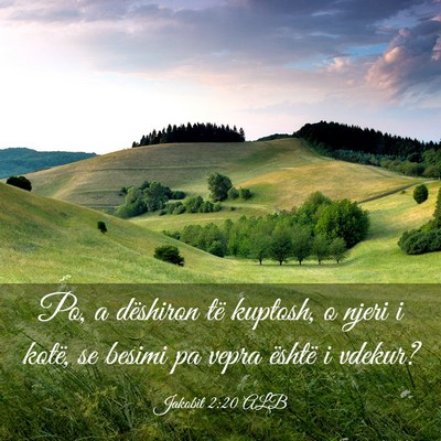 Picture 03 - Jakobit 2:20 ALB - Po, a dëshiron të kuptosh, o njeri i kotë, se - Bible Verse Picture
