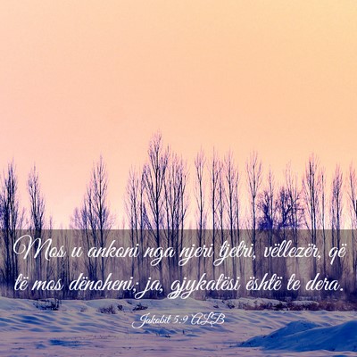 Picture 03 - Jakobit 5:9 ALB - Mos u ankoni nga njeri tjetri, vëllezër, që - Bible Verse Picture