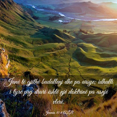 Picture 03 - Jeremia 10:8 ALB - Janë të gjithë budallenj dhe pa arsye; idhulli - Bible Verse Picture