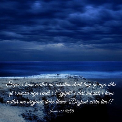 Picture 03 - Jeremia 11:7 ALB - Sepse i kam nxitur me insistim etërit tuaj që - Bible Verse Picture