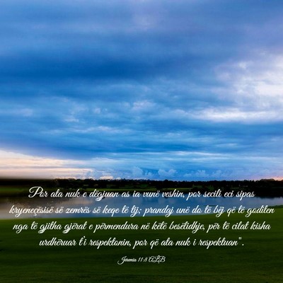 Picture 03 - Jeremia 11:8 ALB - Por ata nuk e dëgjuan as ia vunë veshin, por - Bible Verse Picture