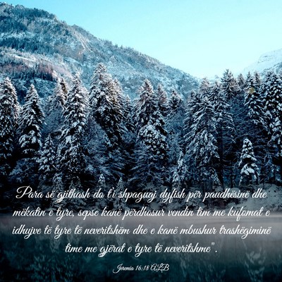 Picture 03 - Jeremia 16:18 ALB - Para së gjithash do t’i shpaguaj dyfish për - Bible Verse Picture