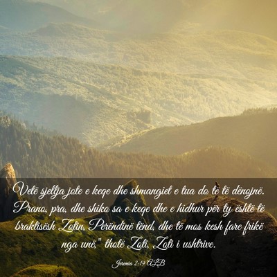 Picture 03 - Jeremia 2:19 ALB - Vetë sjellja jote e keqe dhe shmangiet e tua do - Bible Verse Picture