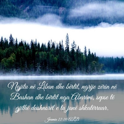Picture 03 - Jeremia 22:20 ALB - Ngjitu në Liban dhe bërtit, ngrije zërin në - Bible Verse Picture