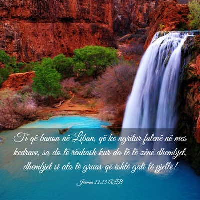 Picture 03 - Jeremia 22:23 ALB - Ti që banon në Liban, që ke ngritur folenë - Bible Verse Picture