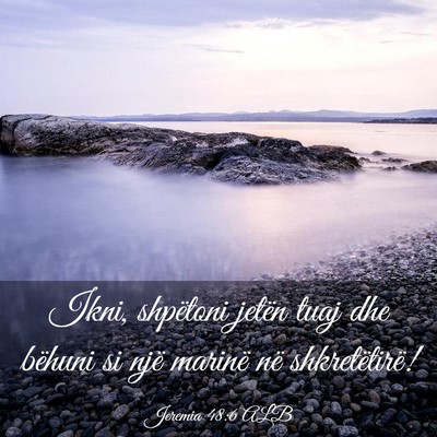 Picture 03 - Jeremia 48:6 ALB - Ikni, shpëtoni jetën tuaj dhe bëhuni si një - Bible Verse Picture