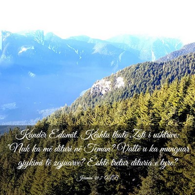 Picture 03 - Jeremia 49:7 ALB - Kundër Edomit. Kështu thotë Zoti i ushtrive: - Bible Verse Picture