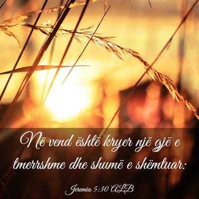 Picture 03 - Jeremia 5:30 ALB - Në vend është kryer një gjë e tmerrshme dhe - Bible Verse Picture