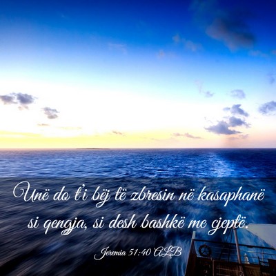 Picture 03 - Jeremia 51:40 ALB - Unë do t’i bëj të zbresin në kasaphanë si - Bible Verse Picture