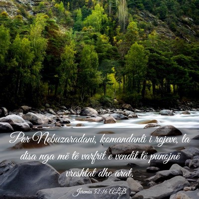 Picture 03 - Jeremia 52:16 ALB - Por Nebuzaradani, komandanti i rojeve, la disa - Bible Verse Picture