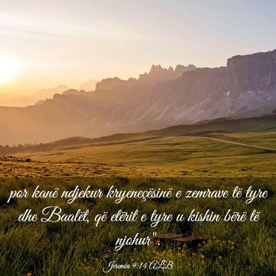 Picture 03 - Jeremia 9:14 ALB - por kanë ndjekur kryeneçësinë e zemrave të - Bible Verse Picture