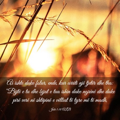 Picture 03 - Jobi 1:18 ALB - Ai ishte duke folur, ende, kur arriti një - Bible Verse Picture