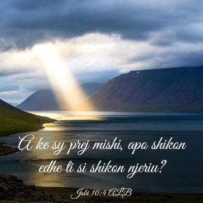 Picture 03 - Jobi 10:4 ALB - A ke sy prej mishi, apo shikon edhe ti si shikon - Bible Verse Picture