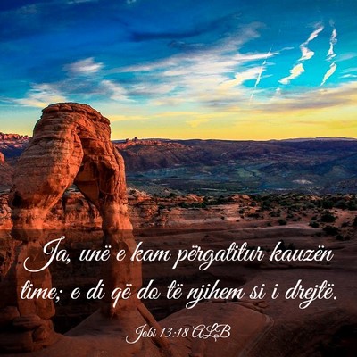 Picture 03 - Jobi 13:18 ALB - Ja, unë e kam përgatitur kauzën time; e di që - Bible Verse Picture
