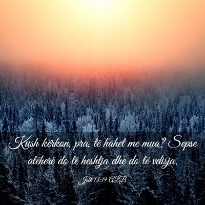 Picture 03 - Jobi 13:19 ALB - Kush kërkon, pra, të hahet me mua? Sepse - Bible Verse Picture