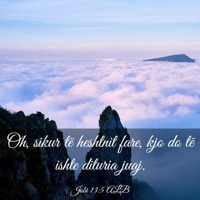 Picture 03 - Jobi 13:5 ALB - Oh, sikur të heshtnit fare, kjo do të ishte - Bible Verse Picture