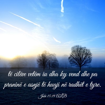 Picture 03 - Jobi 15:19 ALB - të cilëve vetëm iu dha ky vend dhe pa praninë - Bible Verse Picture