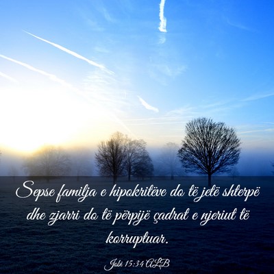 Picture 03 - Jobi 15:34 ALB - Sepse familja e hipokritëve do të jetë - Bible Verse Picture