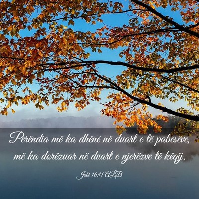 Picture 03 - Jobi 16:11 ALB - Perëndia më ka dhënë në duart e të - Bible Verse Picture