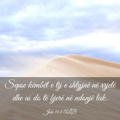 Picture 03 - Jobi 18:8 ALB - Sepse këmbët e tij e shtyjnë në rrjetë dhe - Bible Verse Picture