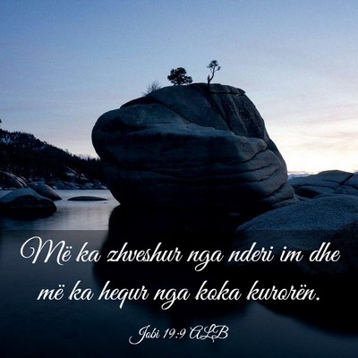 Picture 03 - Jobi 19:9 ALB - Më ka zhveshur nga nderi im dhe më ka hequr nga - Bible Verse Picture