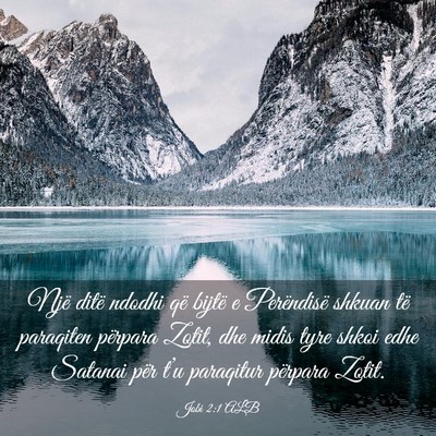 Picture 03 - Jobi 2:1 ALB - Një ditë ndodhi që bijtë e Perëndisë shkuan - Bible Verse Picture