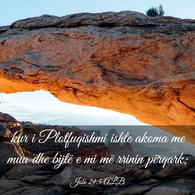 Picture 03 - Jobi 29:5 ALB - kur i Plotfuqishmi ishte akoma me mua dhe bijtë - Bible Verse Picture