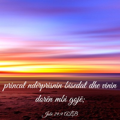 Picture 03 - Jobi 29:9 ALB - princat ndërprisnin bisedat dhe vinin dorën mbi - Bible Verse Picture