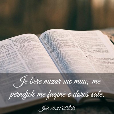 Picture 03 - Jobi 30:21 ALB - Je bërë mizor me mua; më përndjek me fuqinë - Bible Verse Picture
