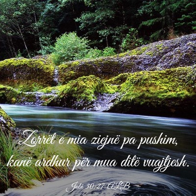 Picture 03 - Jobi 30:27 ALB - Zorrët e mia ziejnë pa pushim, kanë ardhur - Bible Verse Picture