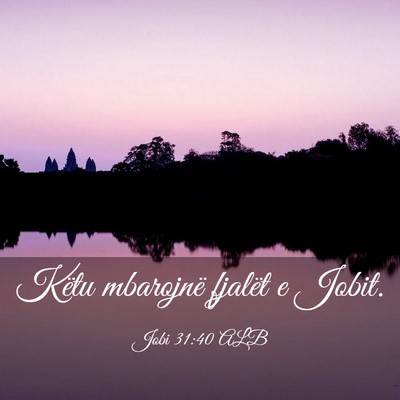 Picture 03 - Jobi 31:40 ALB - Këtu mbarojnë fjalët e - Bible Verse Picture