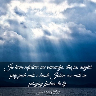 Picture 03 - Jobi 32:12 ALB - Ju kam ndjekur me vëmendje, dhe ja, asnjëri - Bible Verse Picture