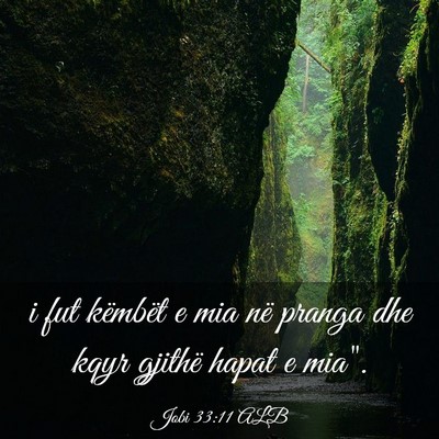 Picture 03 - Jobi 33:11 ALB - i fut këmbët e mia në pranga dhe kqyr gjithë - Bible Verse Picture